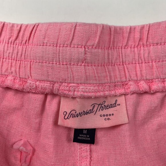 Universal Thread Neon Pink Linen Blend Pull On Shorts M - Picture 2 of 4